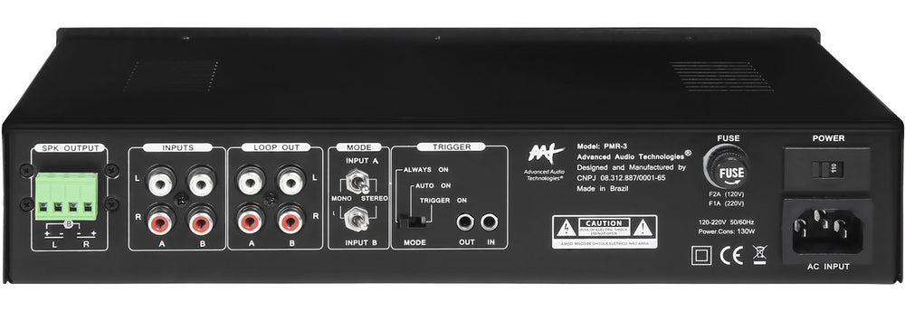 Amplificador Multiroom Analógico 6 Zonas Som Ambiente - AAT PMR-3