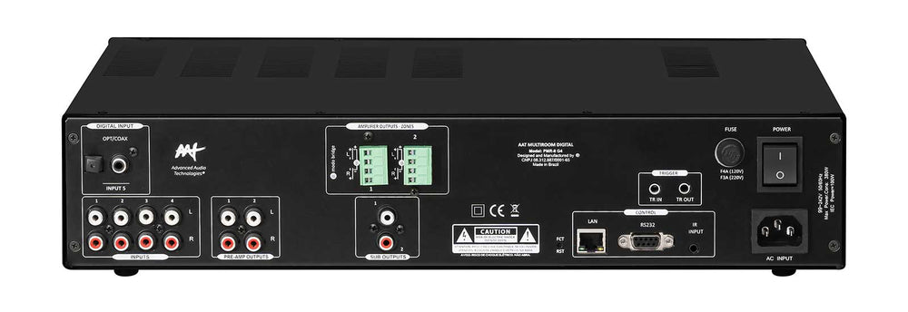 Amplificador Multiroom Digital 2 Zonas WiFi Bluetooth - AAT PMR-8 G4
