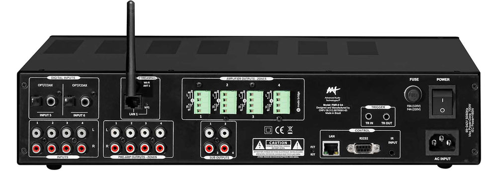 Amplificador Multiroom Digital 8 Zonas WiFi Bluetooth - AAT PMR-9 G4