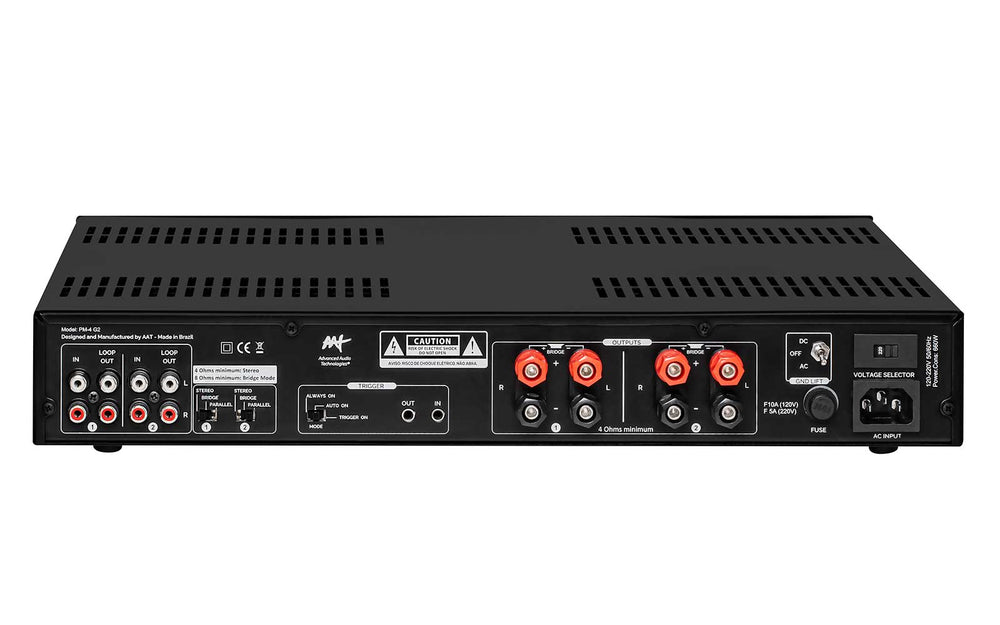 Amplificador de Potência 4 Canais 720W Som Ambiente - AAT PM-4 G2