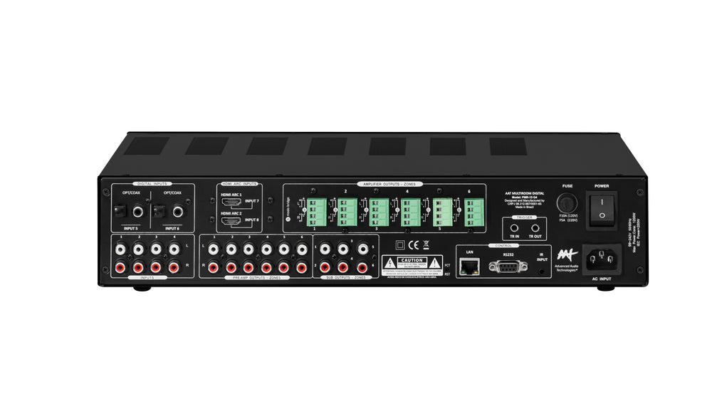 Amplificador Multiroom Digital 12 Zonas WiFi Bluetooth - AAT PMR-15 G4