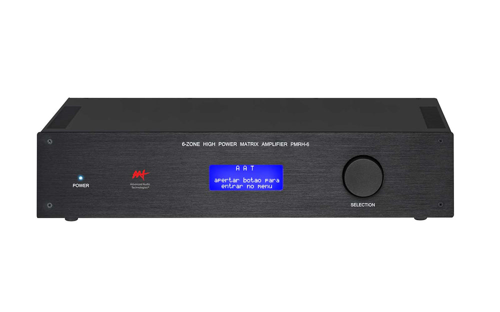 Amplificador Multiroom Alta Potência 500W por Zona WiFi Bluetooth 6 Zonas - AAT PMRH-6
