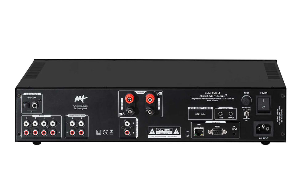 Amplificador Multiroom Alta Potência 500W por Zona WiFi Bluetooth 2 Zonas - AAT PMRH-2