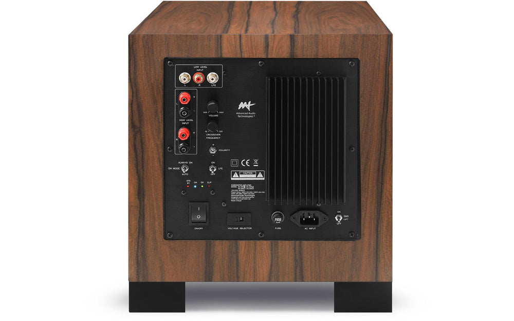 Subwoofer Ativo Acabamento Madeira - AAT Cube Hout